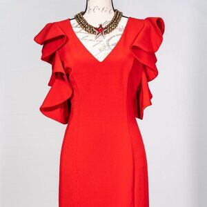 405R-POSH COUTURE RED DELIGHT COCKTAIL DRESS